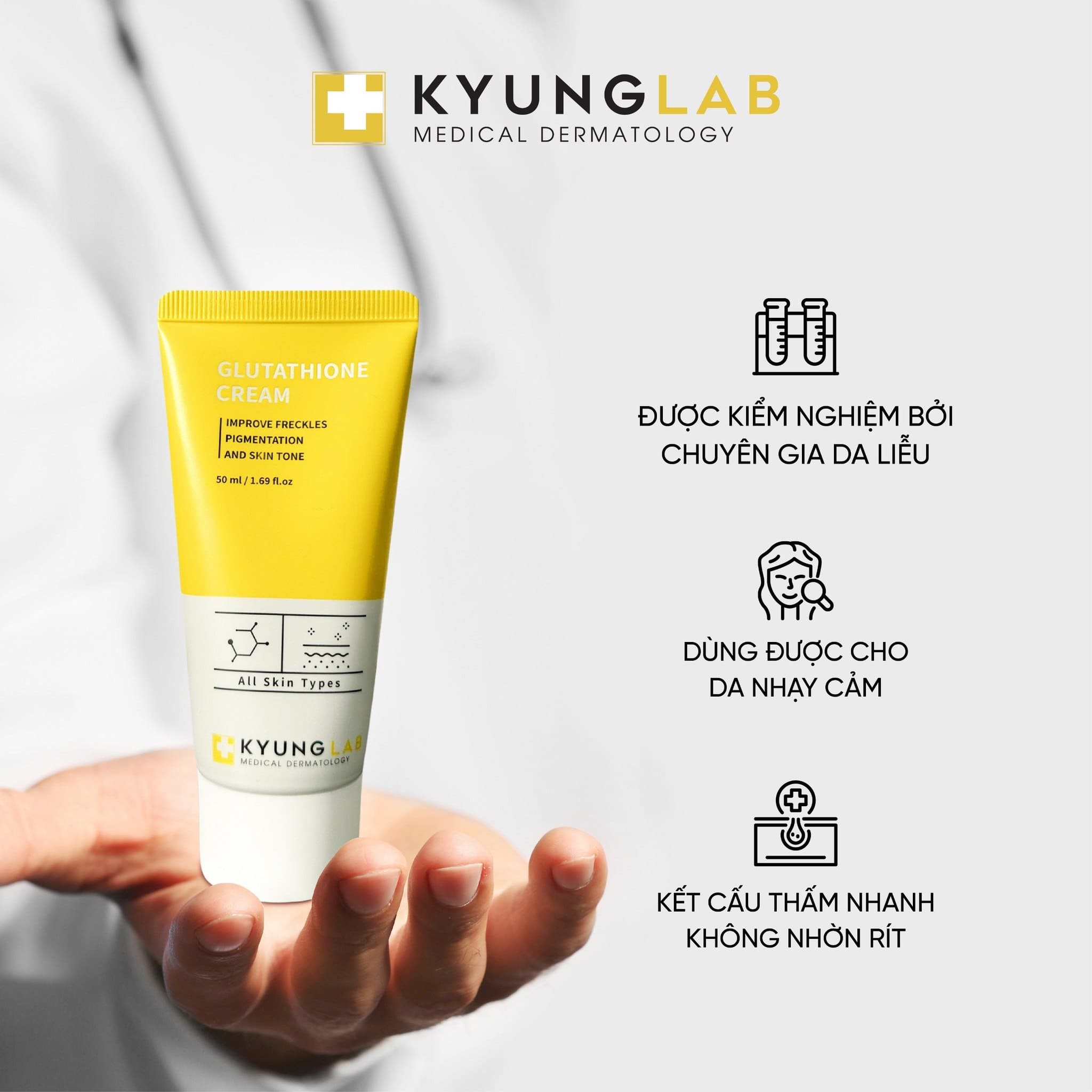 Kem Nám KyungLab Glutathione Cream Dưỡng Trắng, Mờ Thâm Nám Kem Nám KyungLab Glutathione Cream Dưỡng Trắng, Mờ Thâm Nám