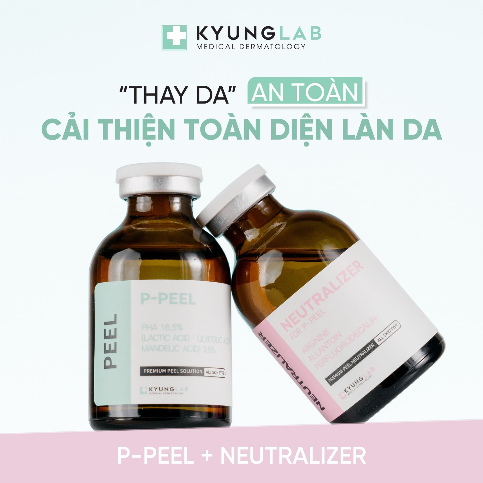 Combo Peel Da Kyung Lab P - Peel + Neutralizer Giúp Thay Da Sinh Học 30ml x 2 Combo Peel Da Kyung Lab P - Peel + Neutralizer Giúp Thay Da Sinh Học 30ml x 2